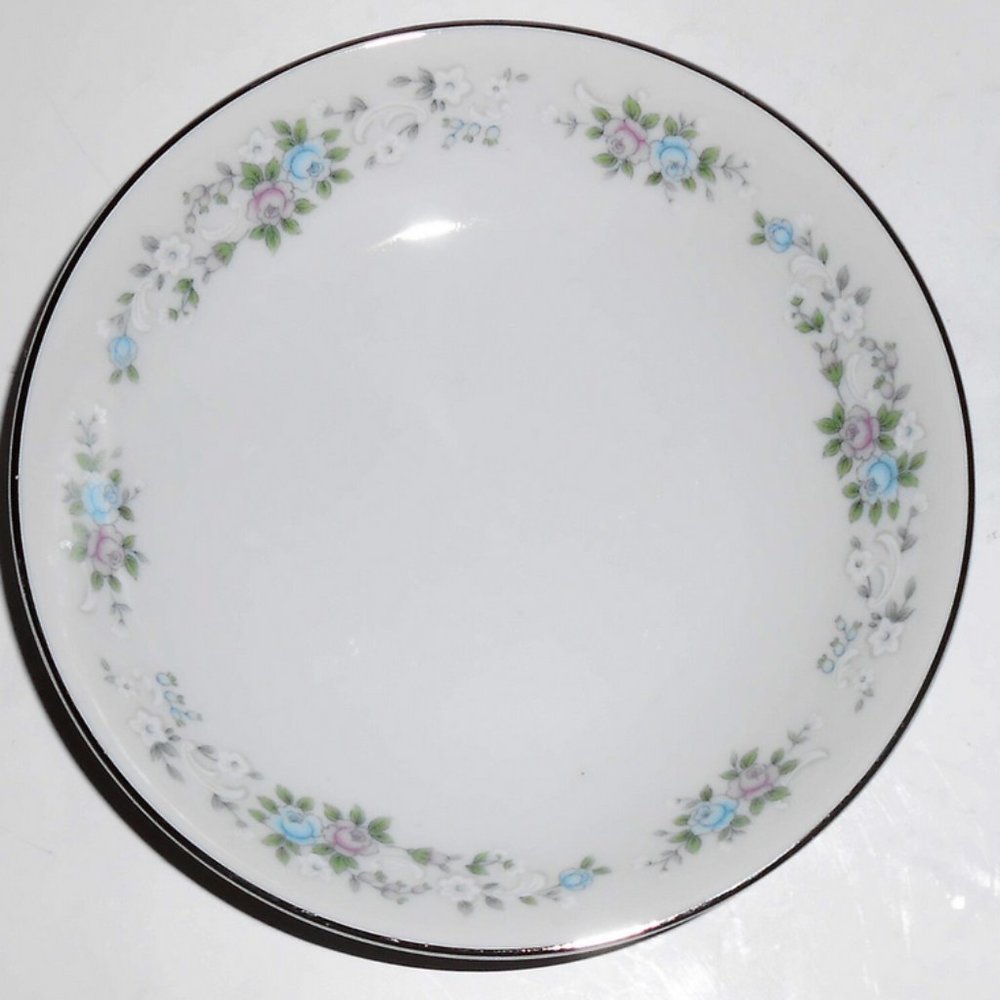 Carlton Fine China Corsage Floral Platinum Trim Fruit Bowl